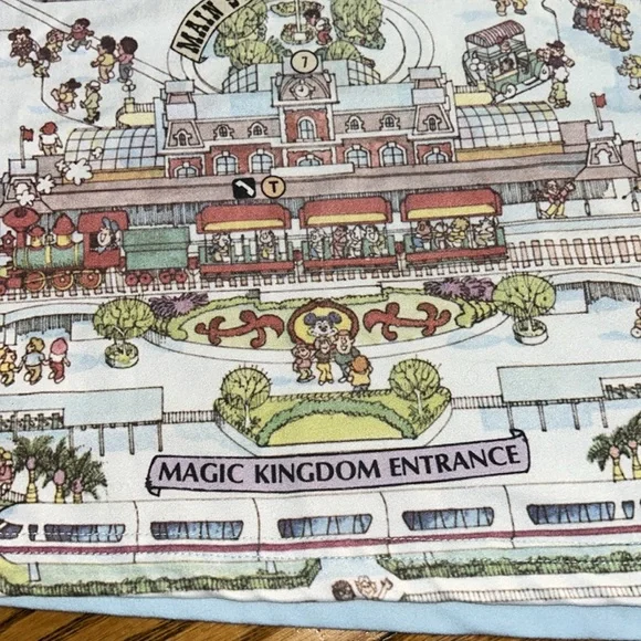 Walt Disney 50th Anniversary maps shirt. Long sleeve.  Size Medium. - Picture 3 of 16